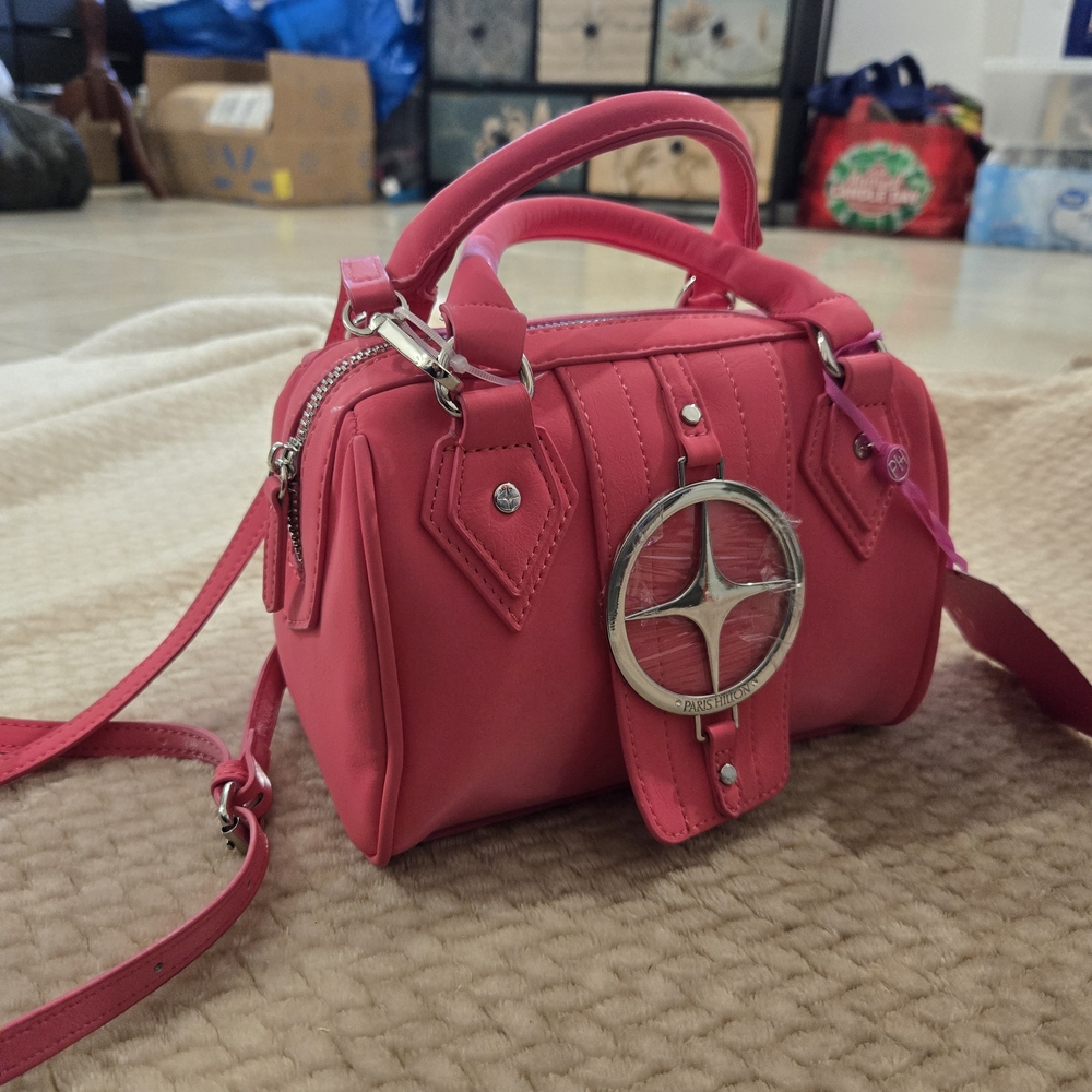 Paris Hilton Vibrant Pink Mini Bag with Silver Details - Picture 11 of 11